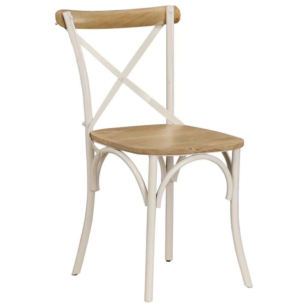 Dining chairs 6 pcs. White mango solid wood