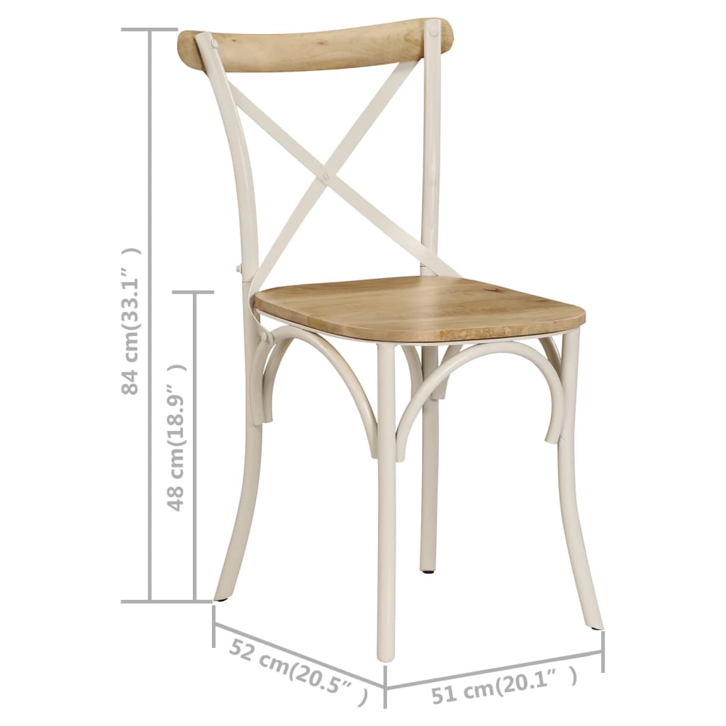 Dining chairs 6 pcs. White mango solid wood