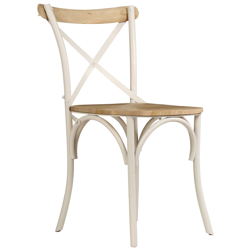Dining chairs 6 pcs. White mango solid wood
