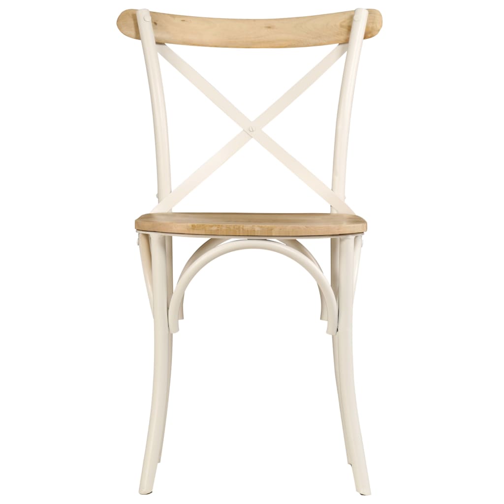 Dining chairs 6 pcs. White mango solid wood