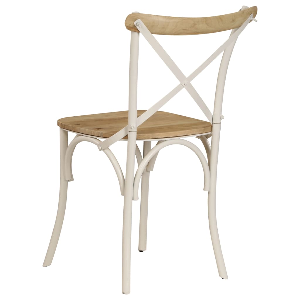 Dining chairs 6 pcs. White mango solid wood