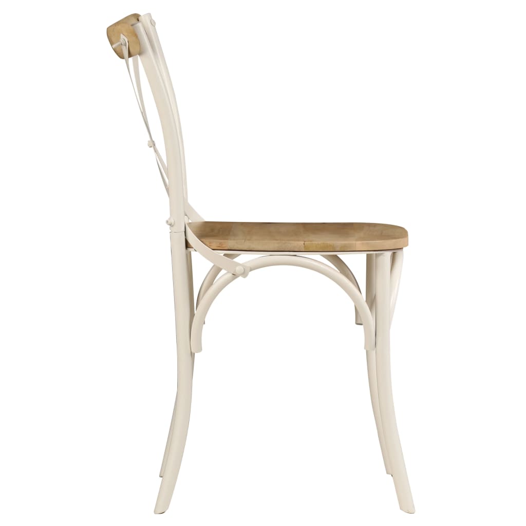 Dining chairs 6 pcs. White mango solid wood