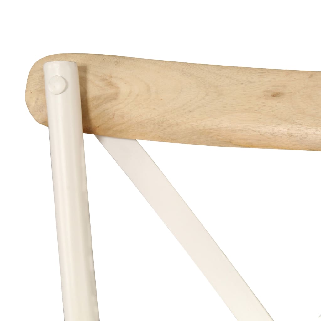 Dining chairs 6 pcs. White mango solid wood