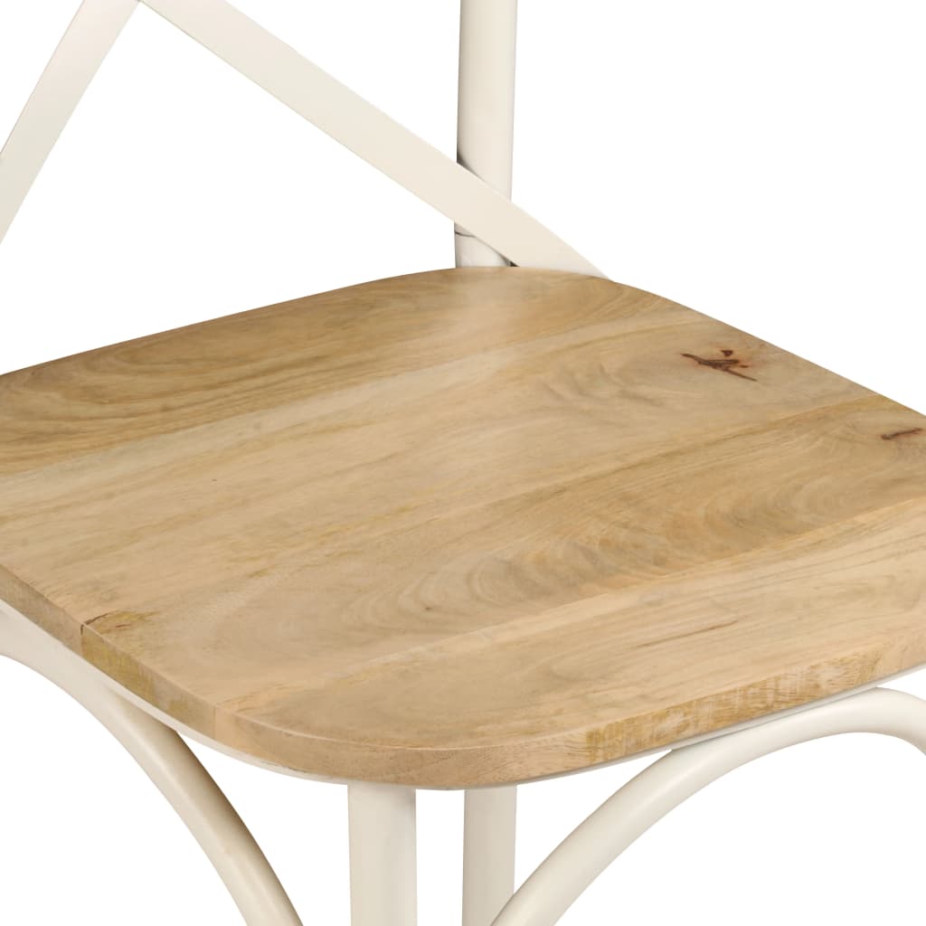 Dining chairs 6 pcs. White mango solid wood