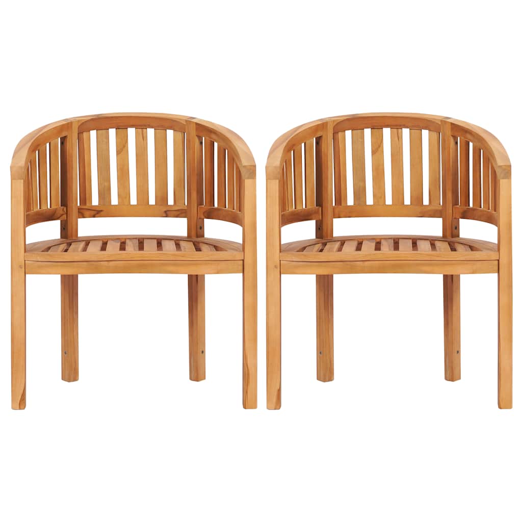 Bananenstühle 2 Stk. Massivholz Teak