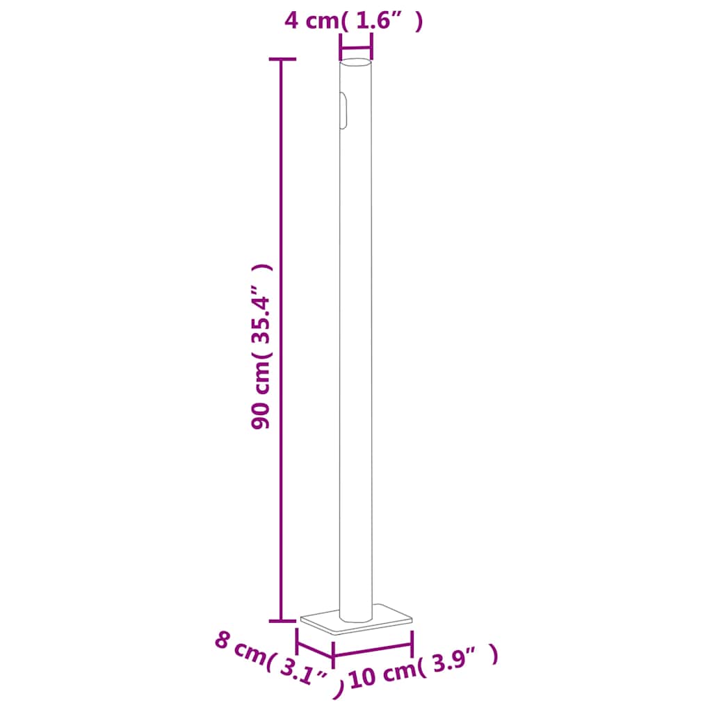 Extendable Side Awning 140×500 cm Grey