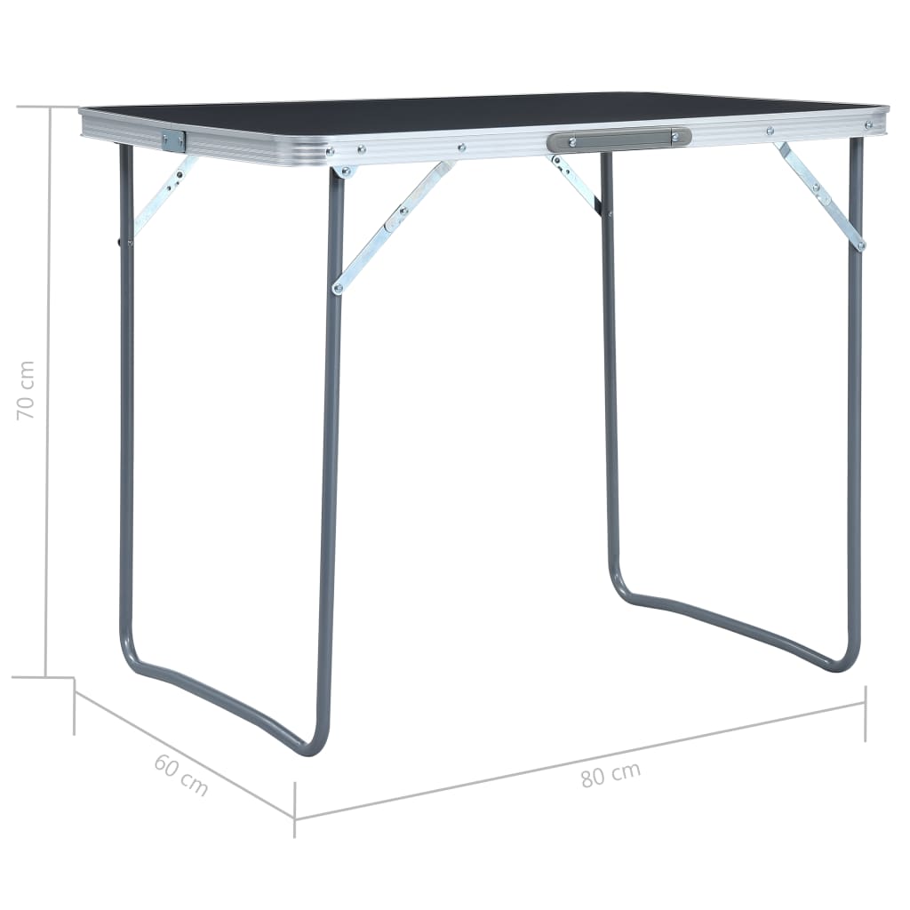 Campingtisch mit Metallgestell Klappbar 80x60 cm Grau