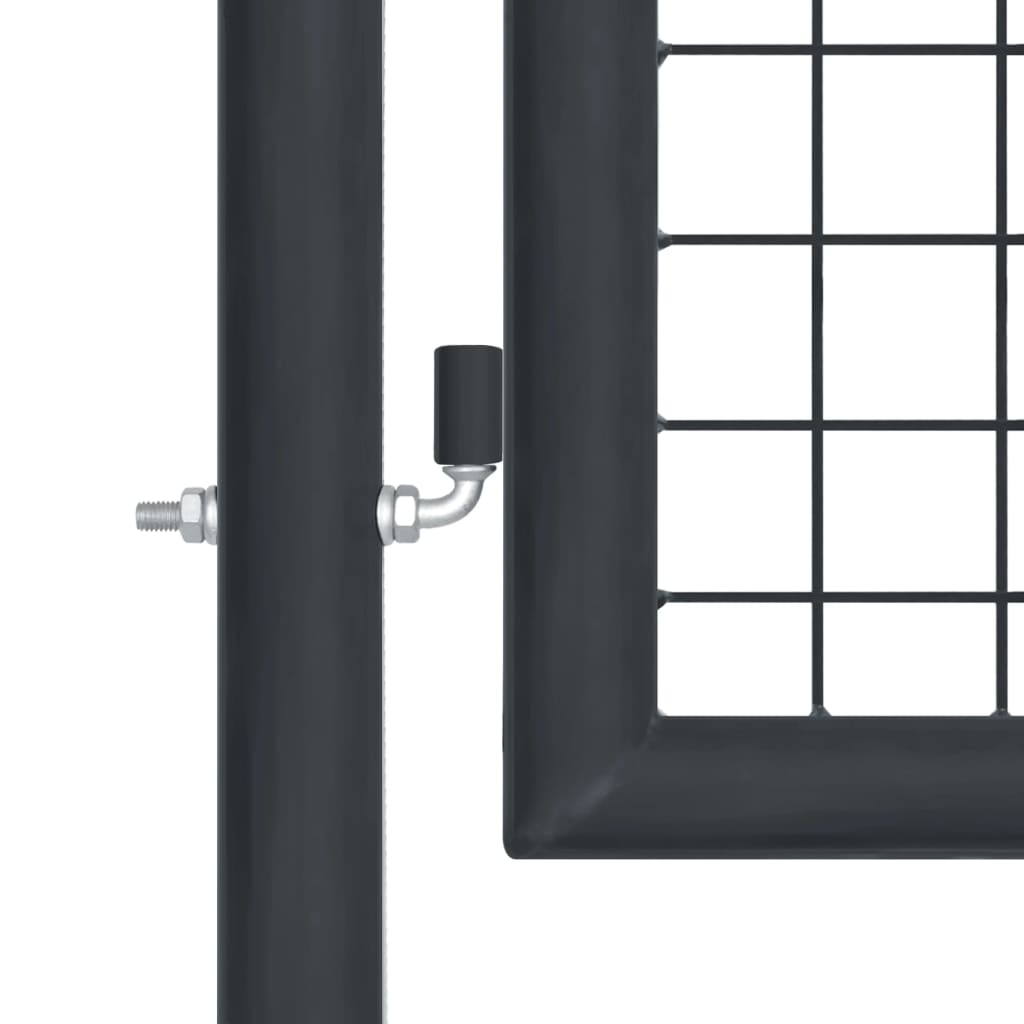 Gitter-Gartentor Verzinkter Stahl 400 x 100 cm Grau