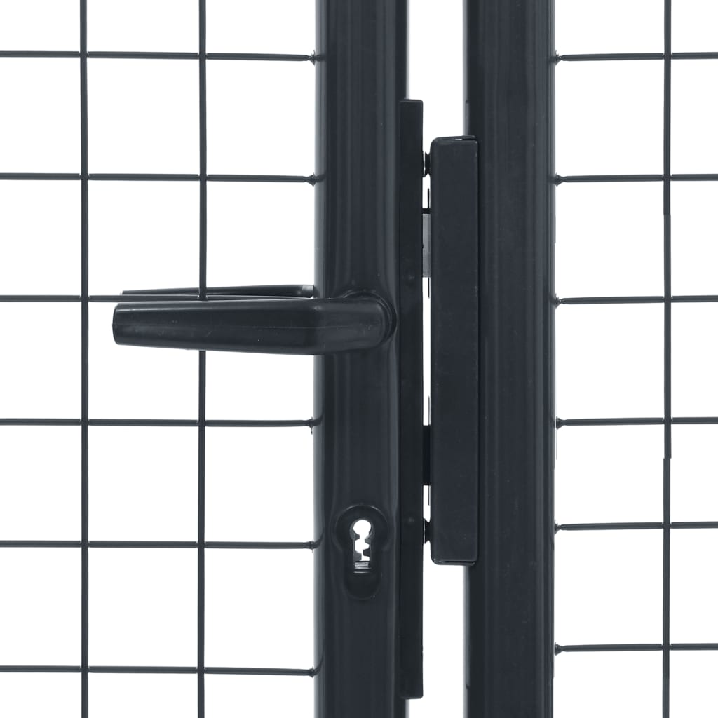 Gitter-Gartentor Verzinkter Stahl 400 x 100 cm Grau