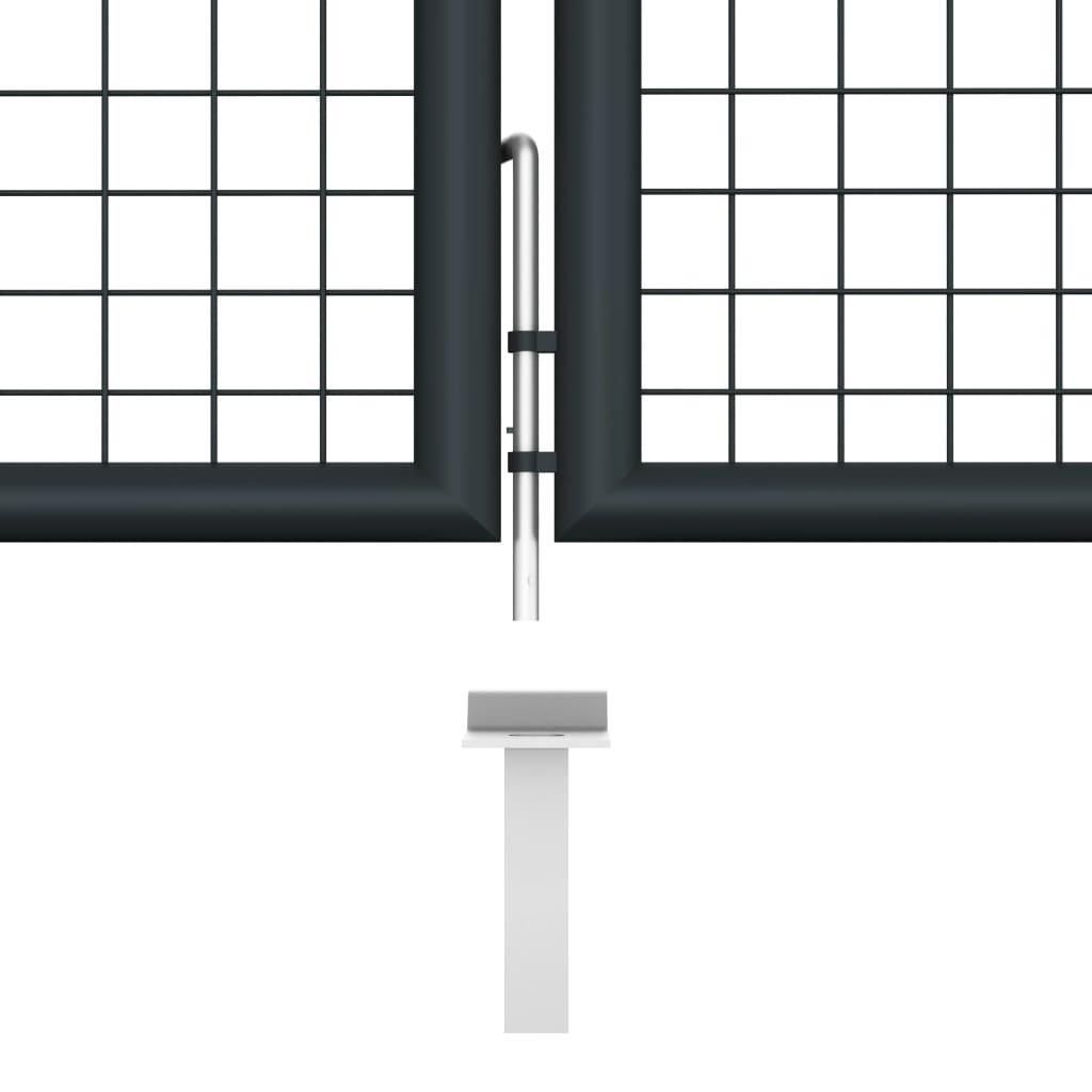 Gitter-Gartentor Verzinkter Stahl 400 x 100 cm Grau
