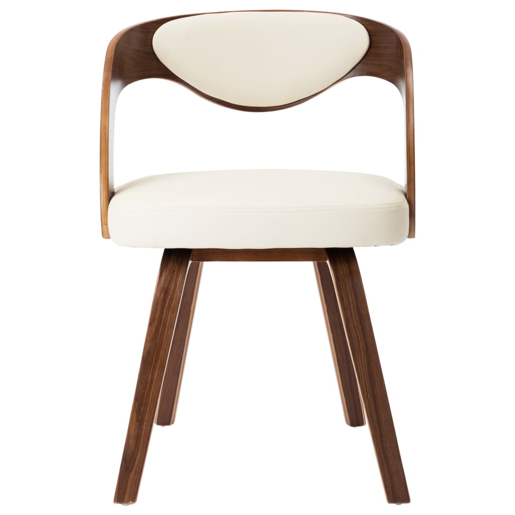 Dining chairs 6 pcs. Cream bentwood and imitation leather