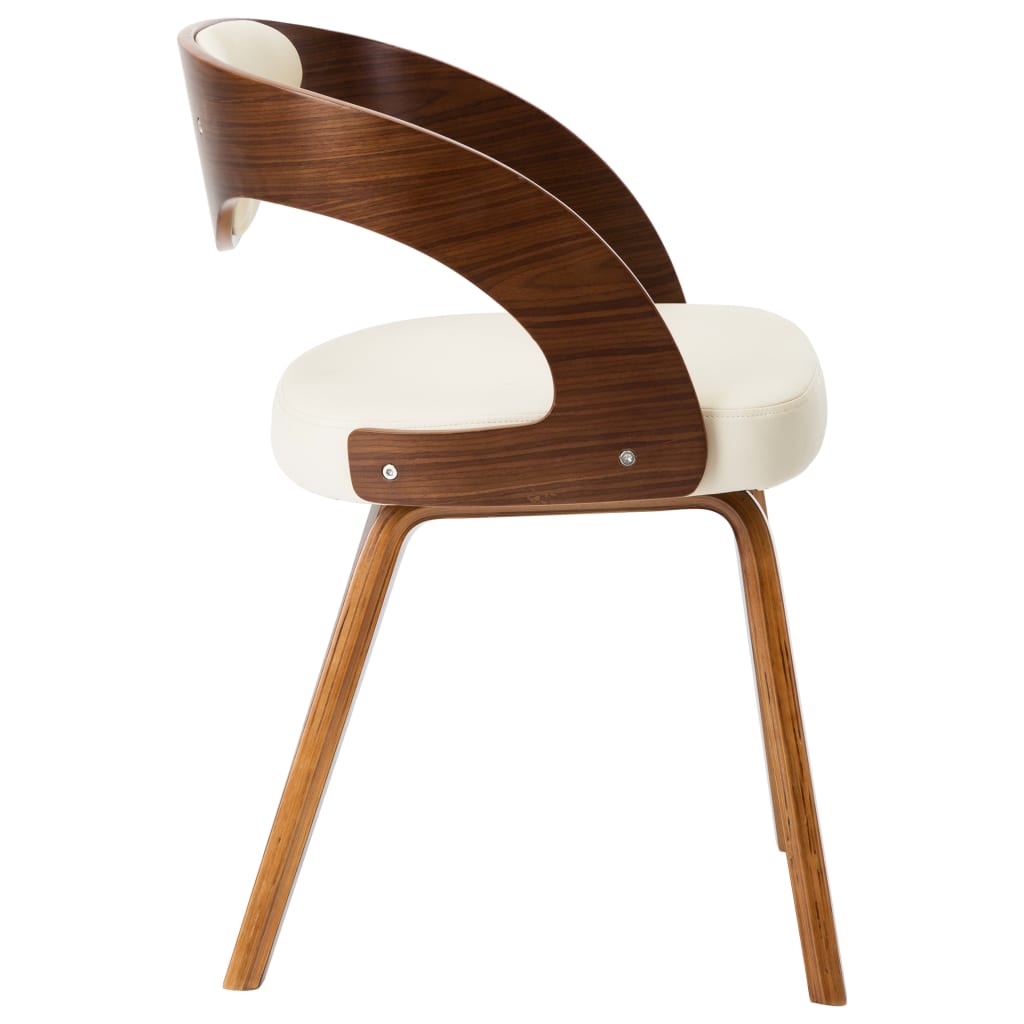 Dining chairs 6 pcs. Cream bentwood and imitation leather