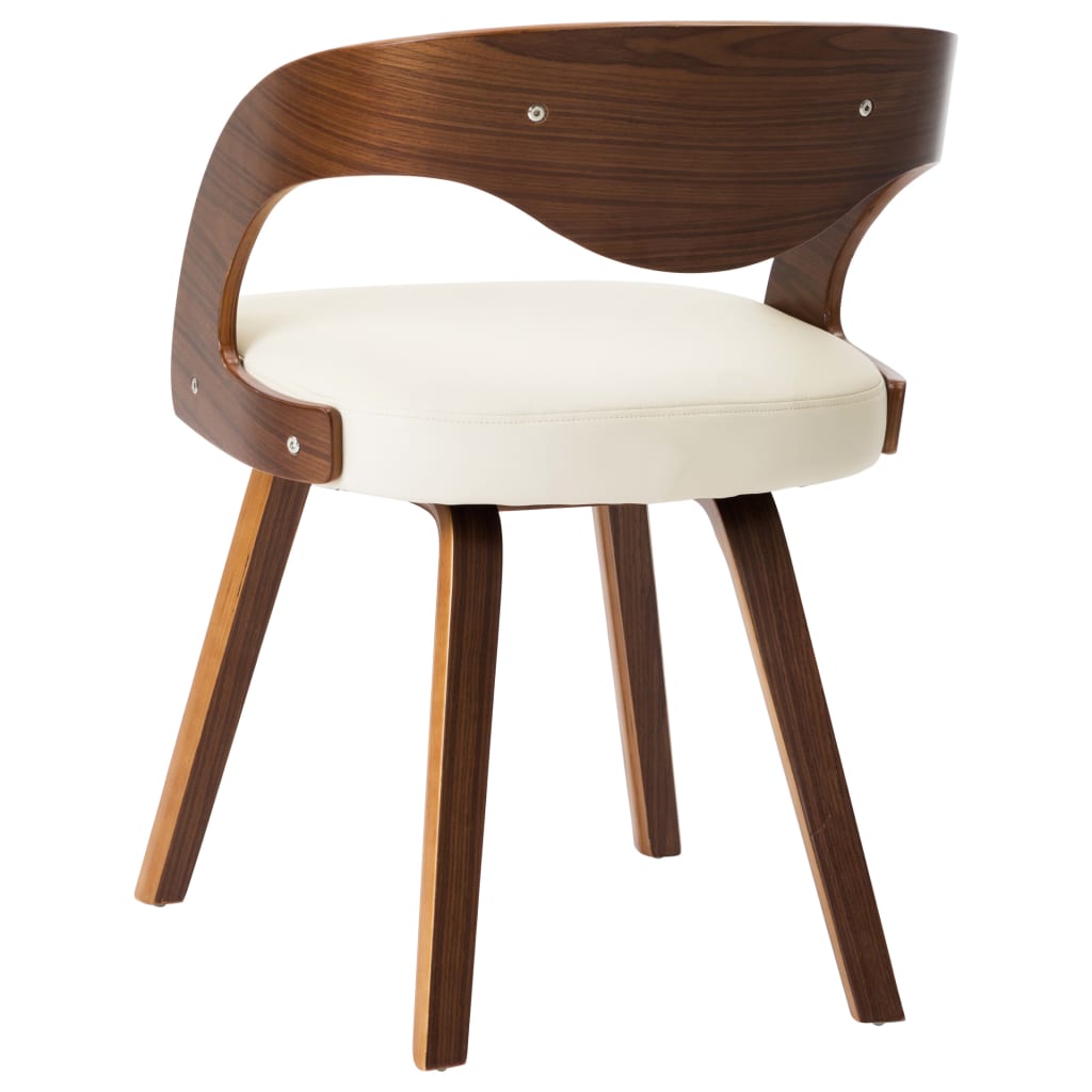 Dining chairs 6 pcs. Cream bentwood and imitation leather