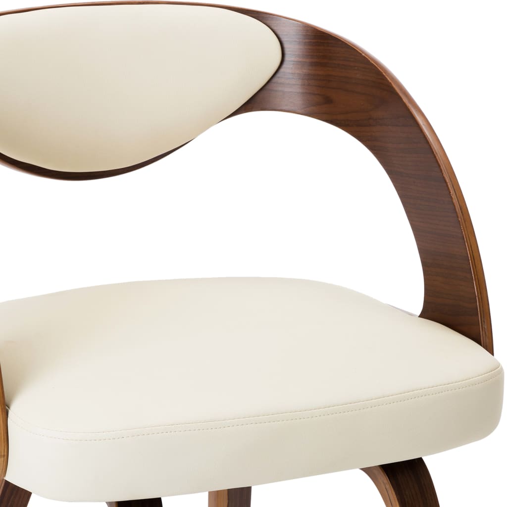 Dining chairs 6 pcs. Cream bentwood and imitation leather