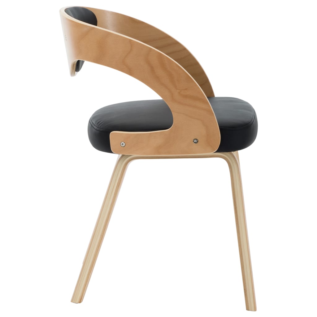 Dining chairs 4 pcs. Black bentwood and imitation leather