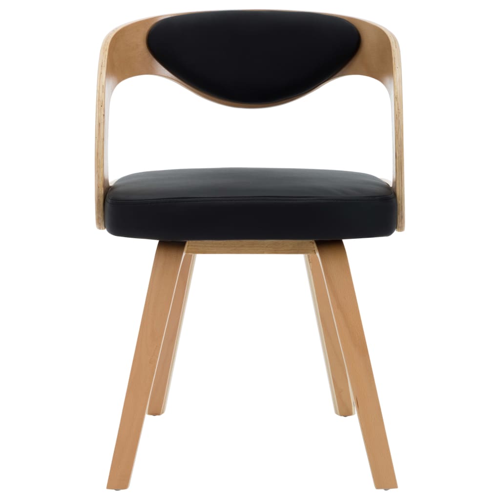 Dining chairs 4 pcs. Black bentwood and imitation leather