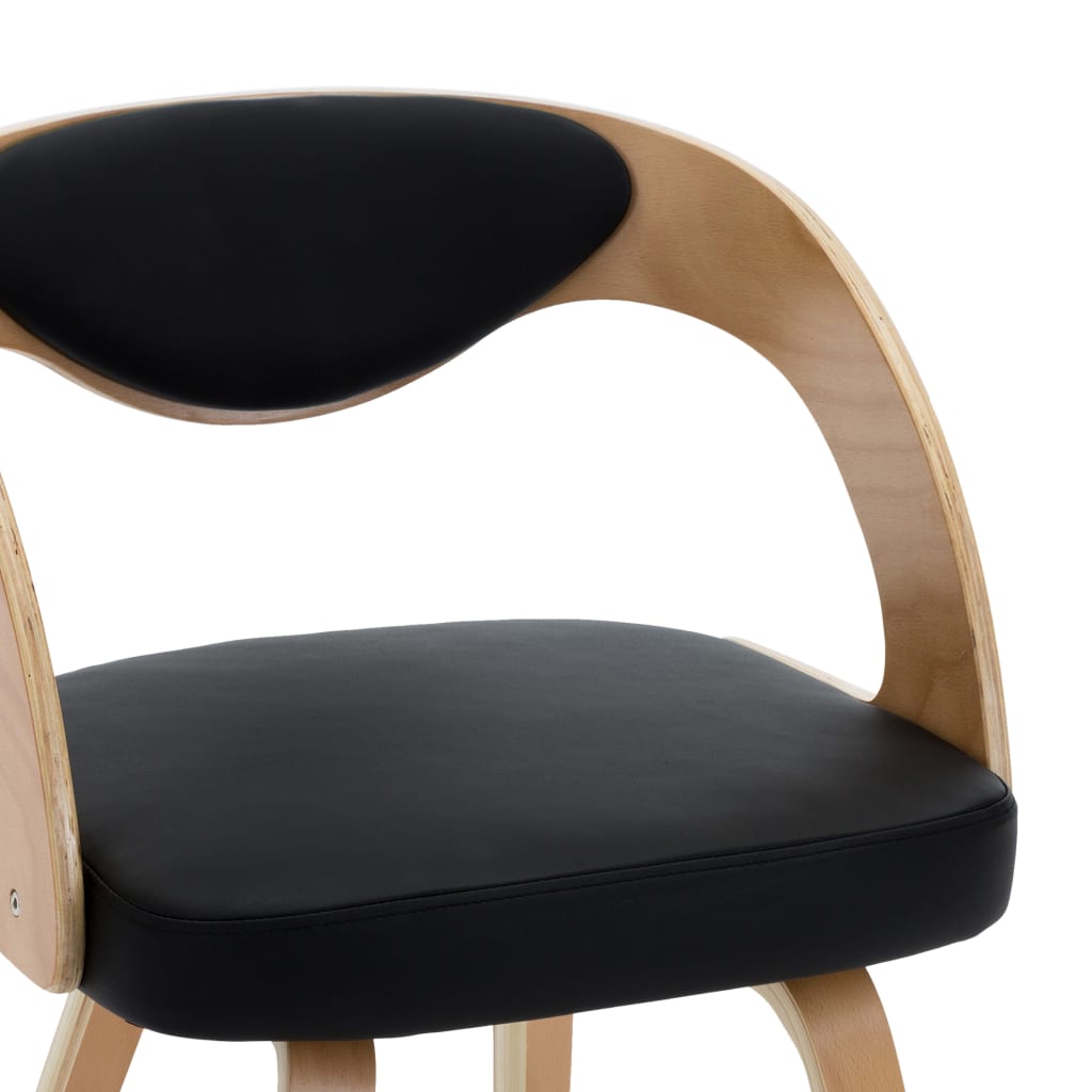 Dining chairs 4 pcs. Black bentwood and imitation leather