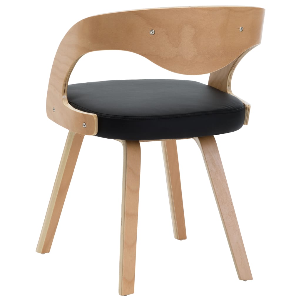 Dining chairs 4 pcs. Black bentwood and imitation leather