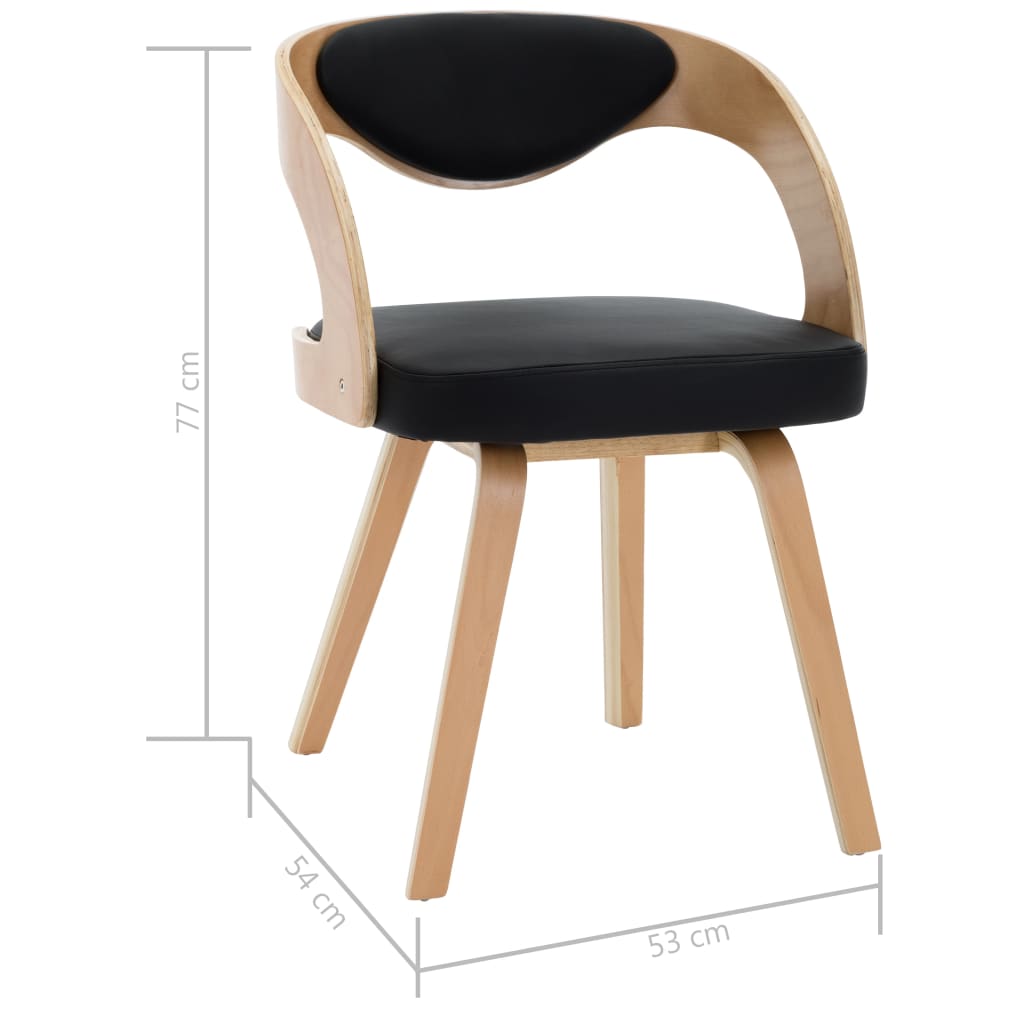 Dining chairs 4 pcs. Black bentwood and imitation leather