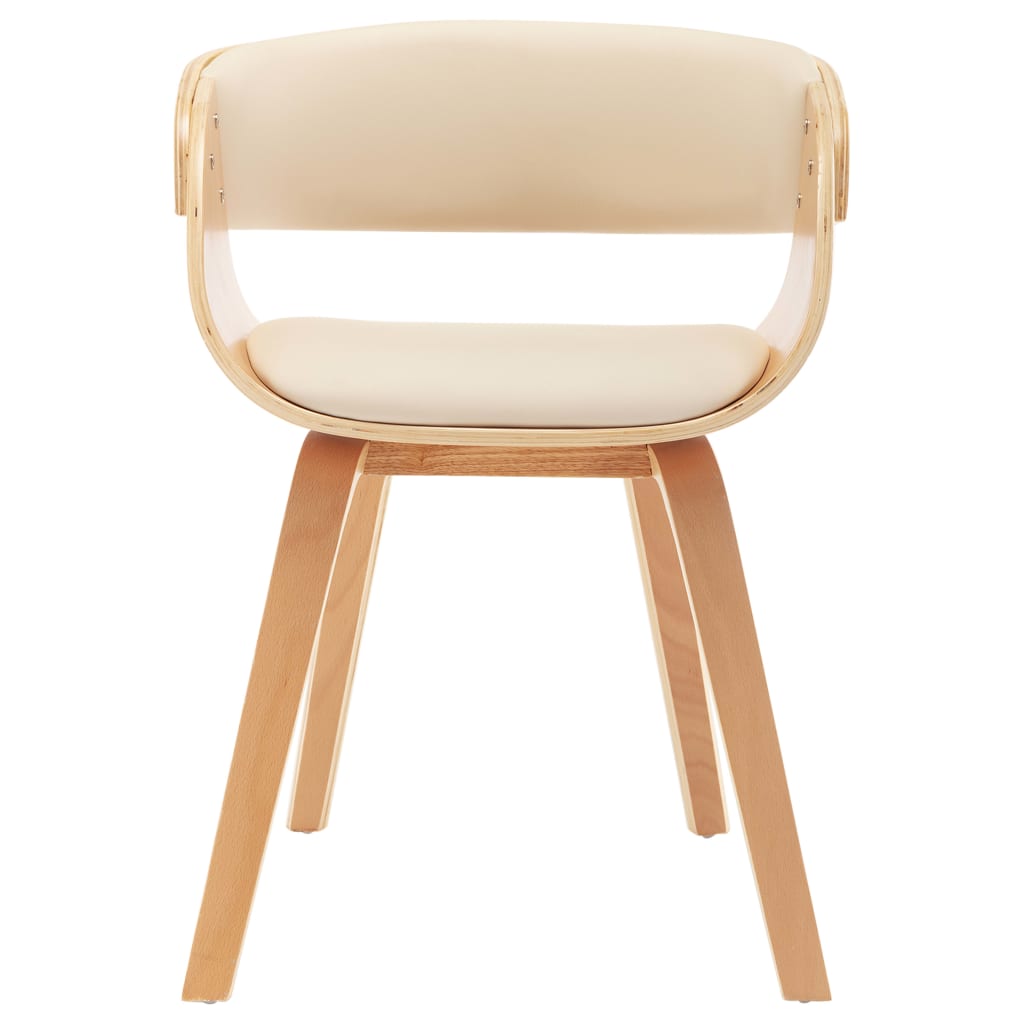 Dining chairs 2 pcs. Cream bentwood and imitation leather