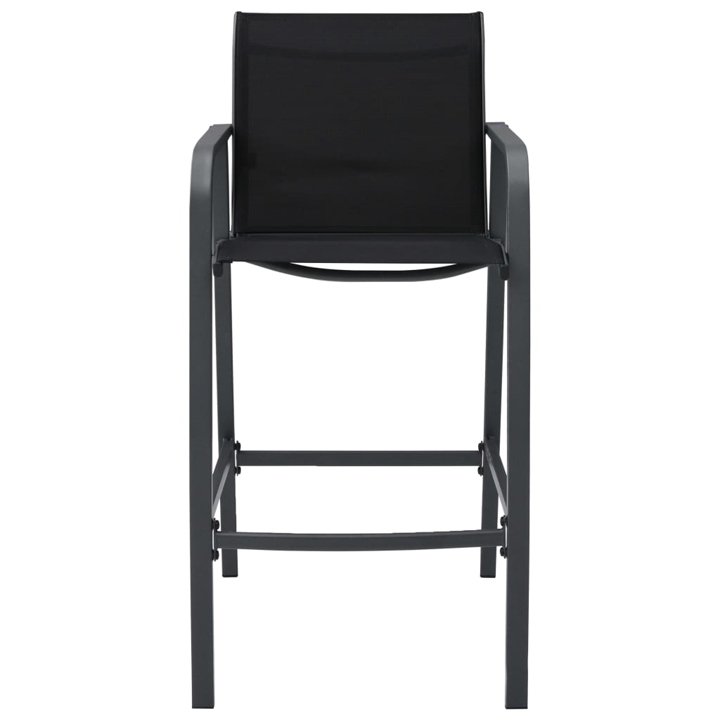 Garden Bar Chairs 4 pcs. Black Textilene
