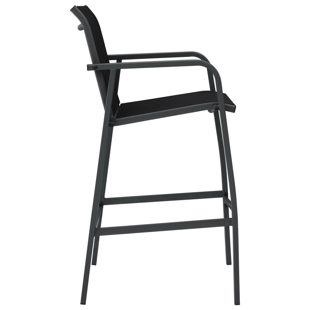 Garden Bar Chairs 4 pcs. Black Textilene