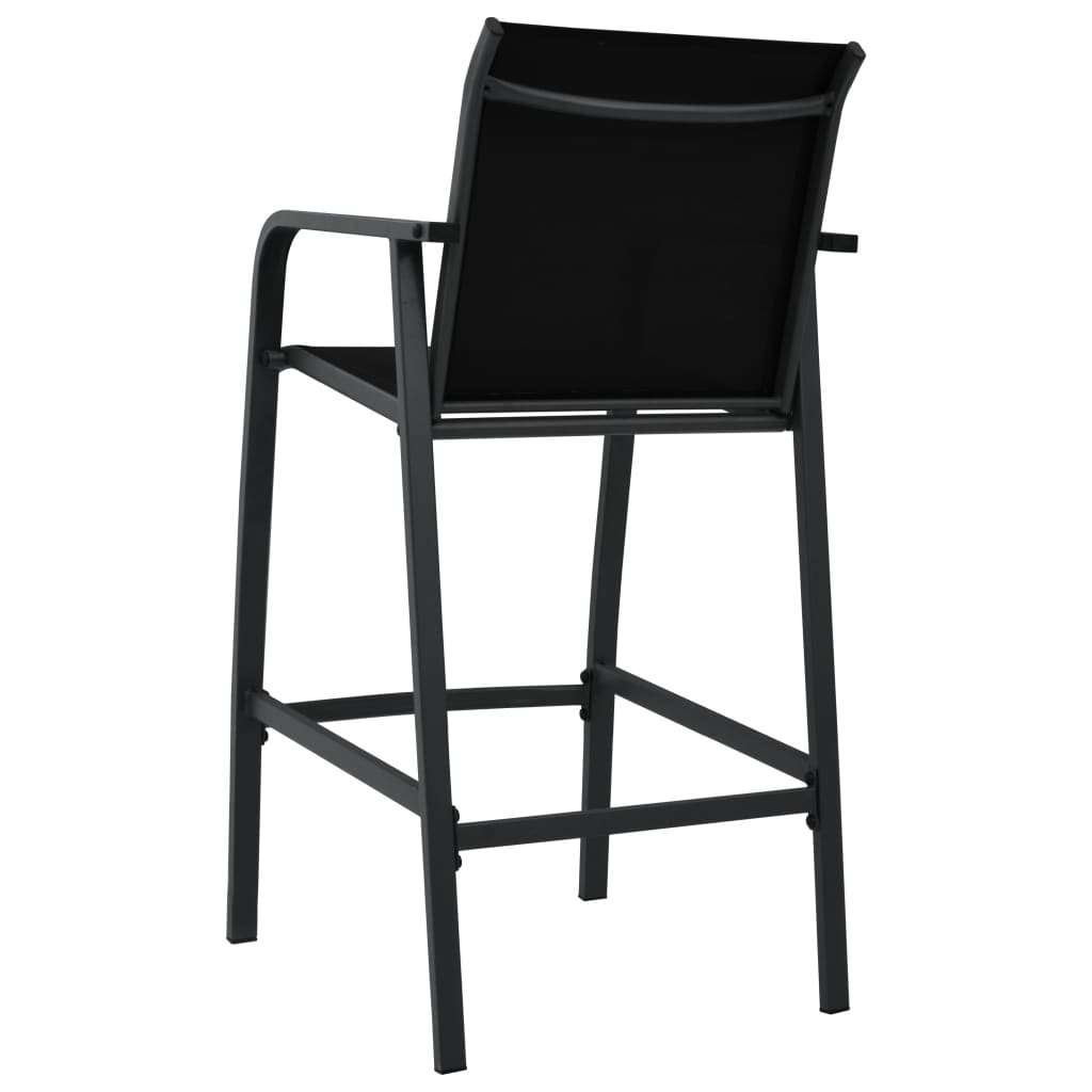Garden Bar Chairs 4 pcs. Black Textilene