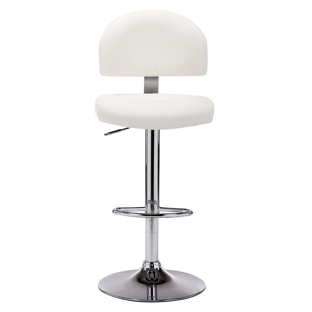 Barhocker 2 Stk. Weiß Kunstleder
