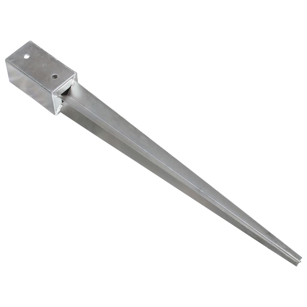 Ground spikes 12 pcs. Silver 7×7×75 cm Galvanized steel