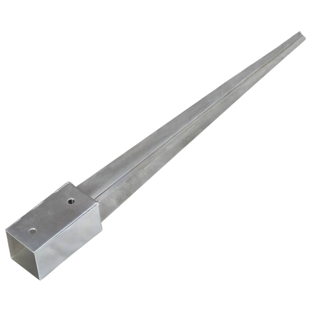 Ground spikes 12 pcs. Silver 7×7×75 cm Galvanized steel