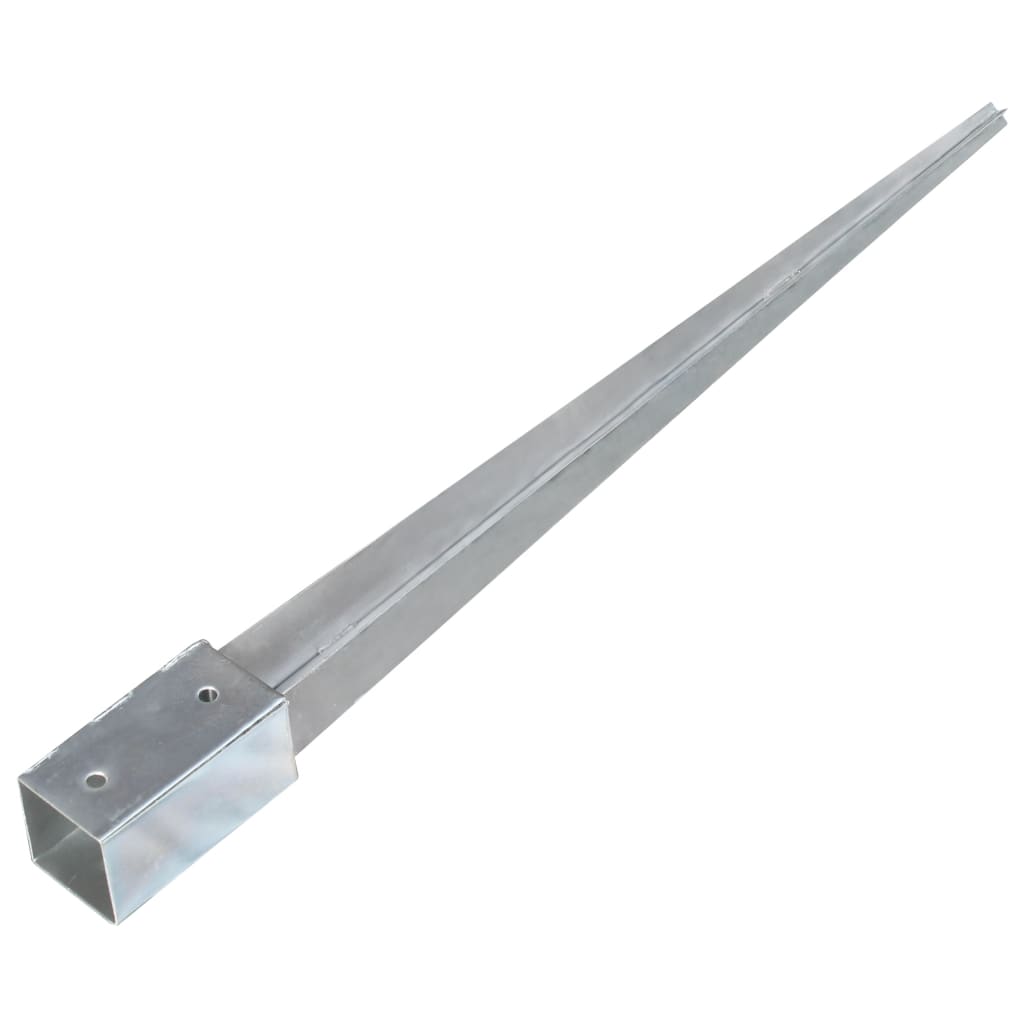Ground spikes 2 pcs. Silver 7×7×90 cm Galvanized steel