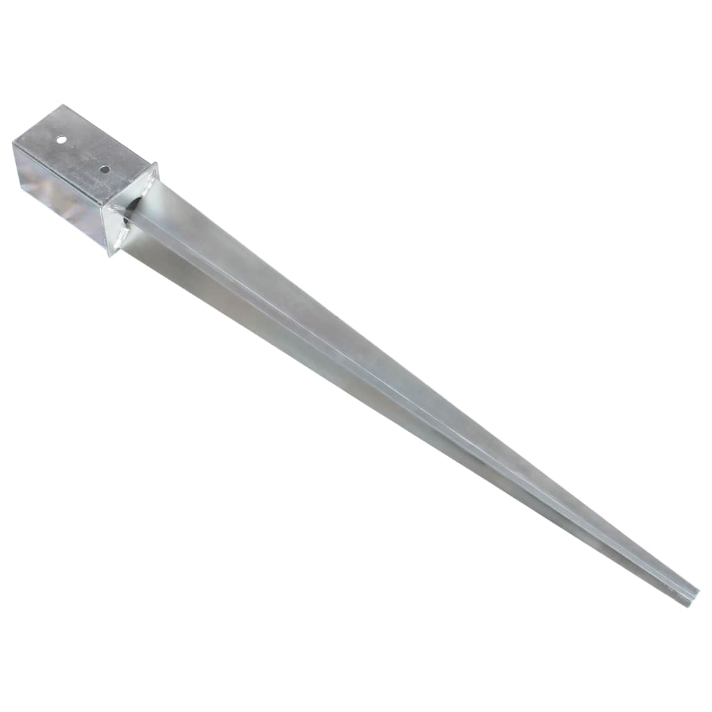 Ground spikes 12 pcs. Silver 8×8×91 cm Galvanized steel