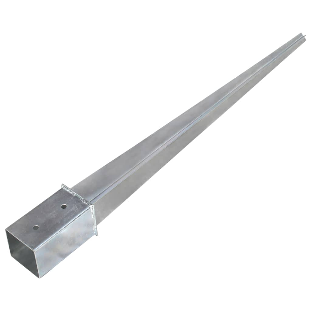 Ground spikes 12 pcs. Silver 8×8×91 cm Galvanized steel