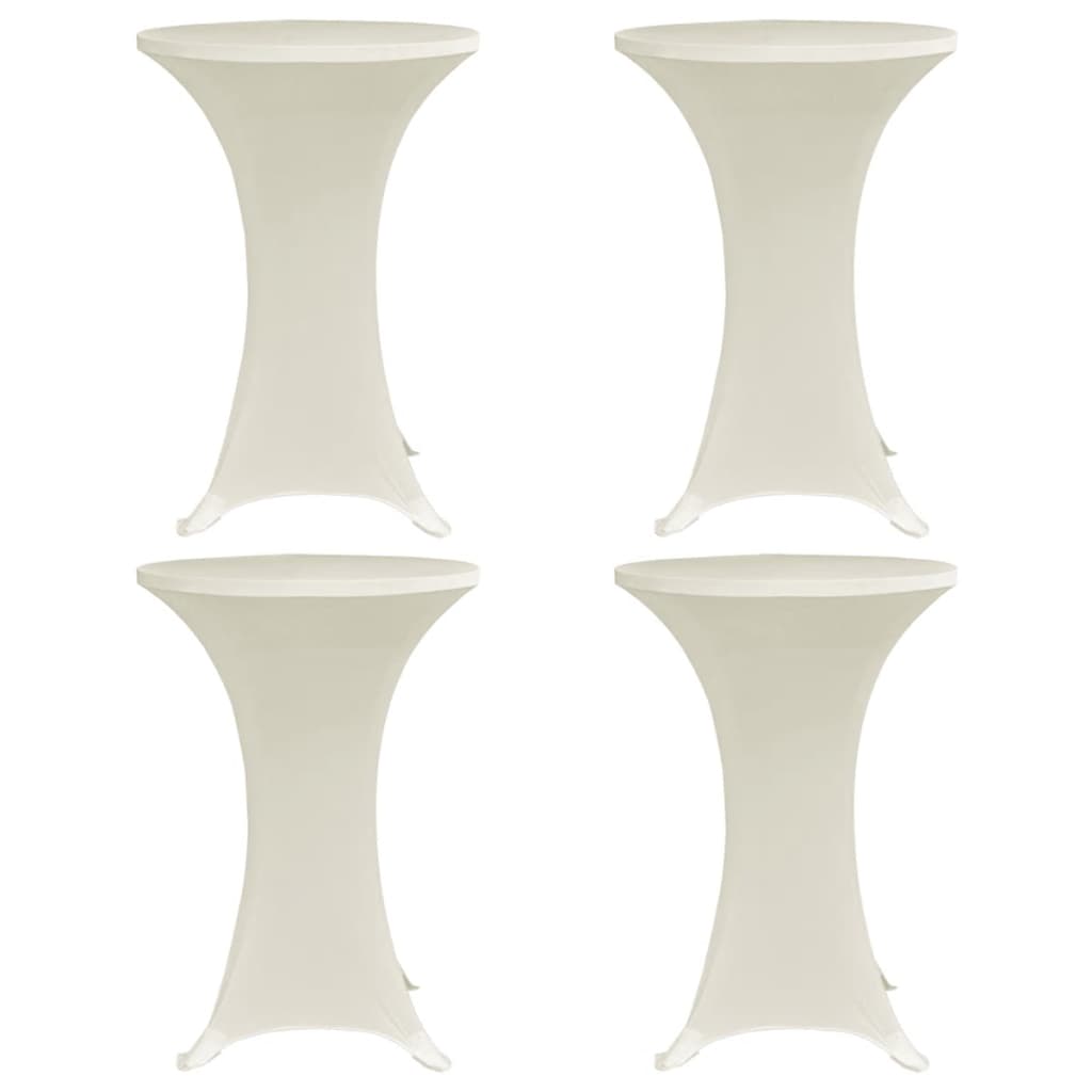Stehtischhussen 4 Stk. Ø 60 cm Creme Stretch