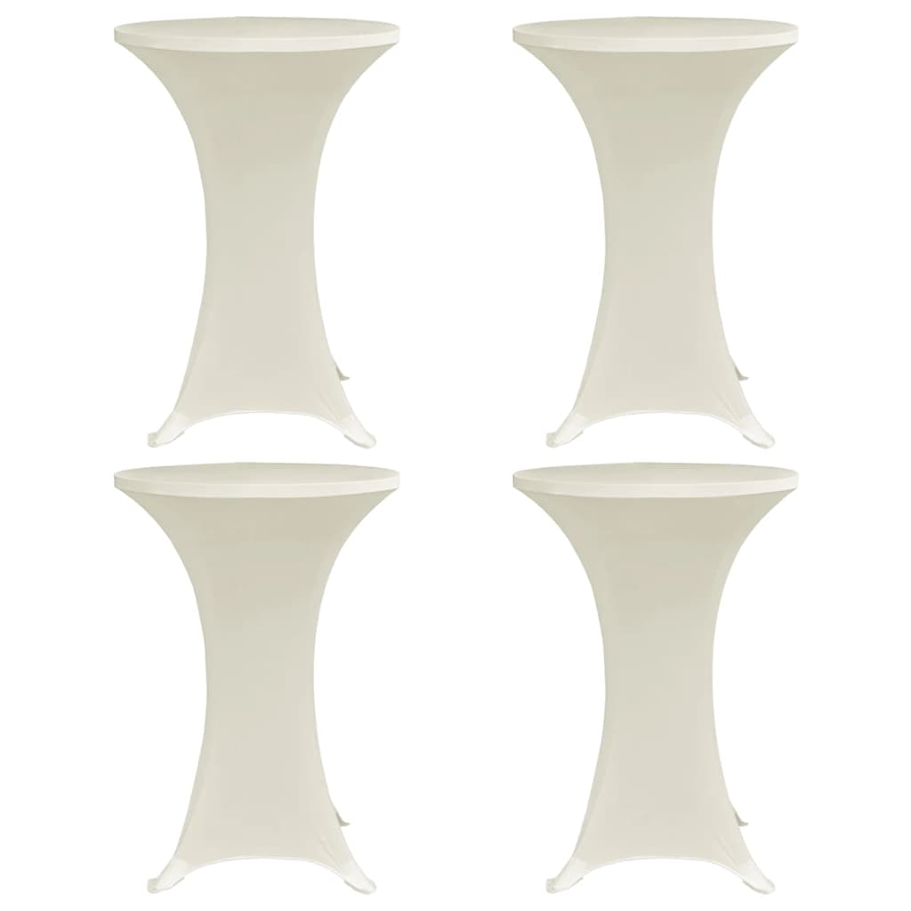 Stehtischhussen 4 Stk. Ø 80 cm Creme Stretch