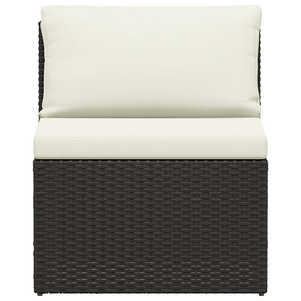 4-tlg. Garten-Lounge-Set mit Kissen Poly-Rattan Braun