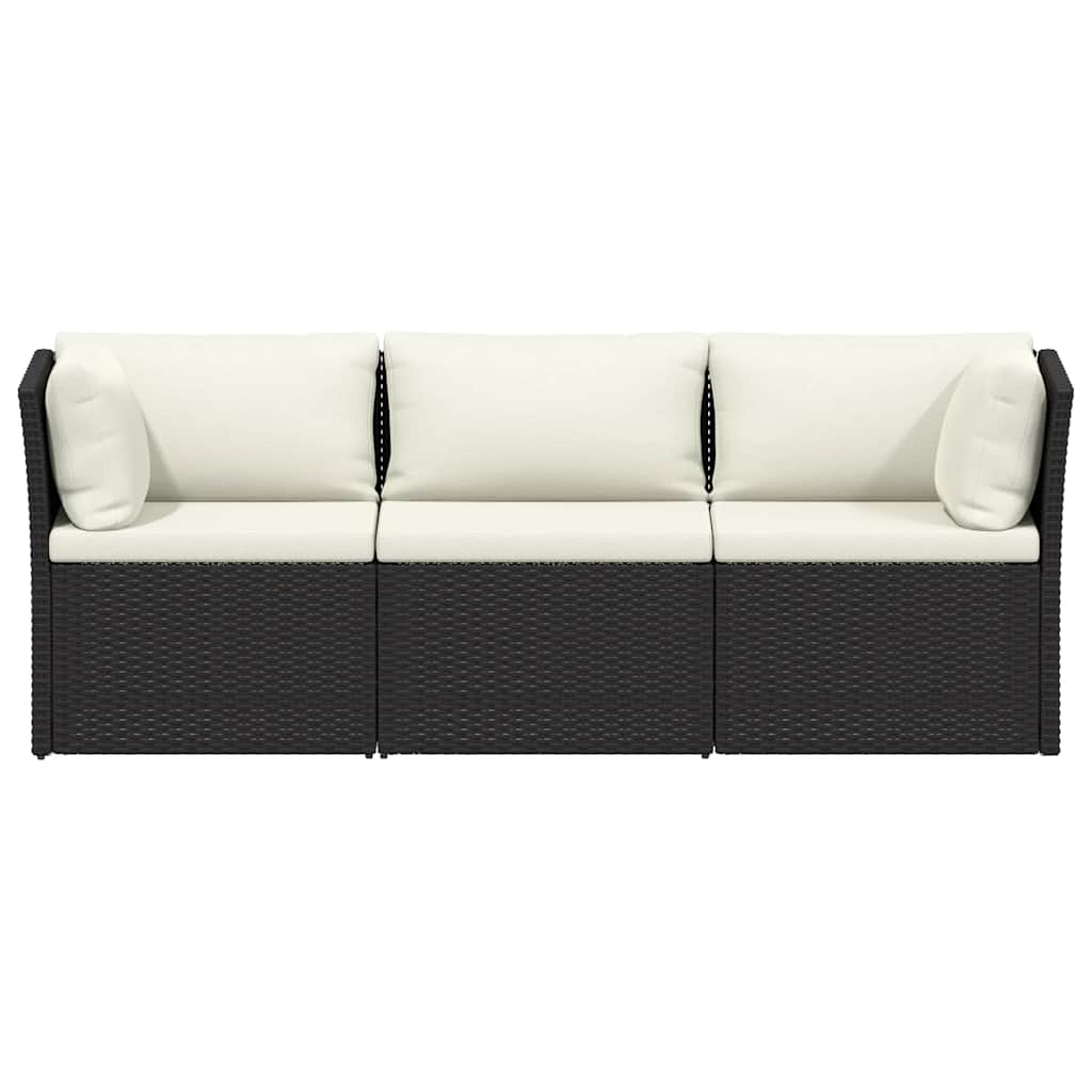 4-tlg. Garten-Lounge-Set mit Kissen Poly-Rattan Braun