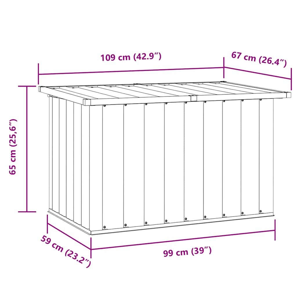Gartenbox Grau 109x67x65 cm