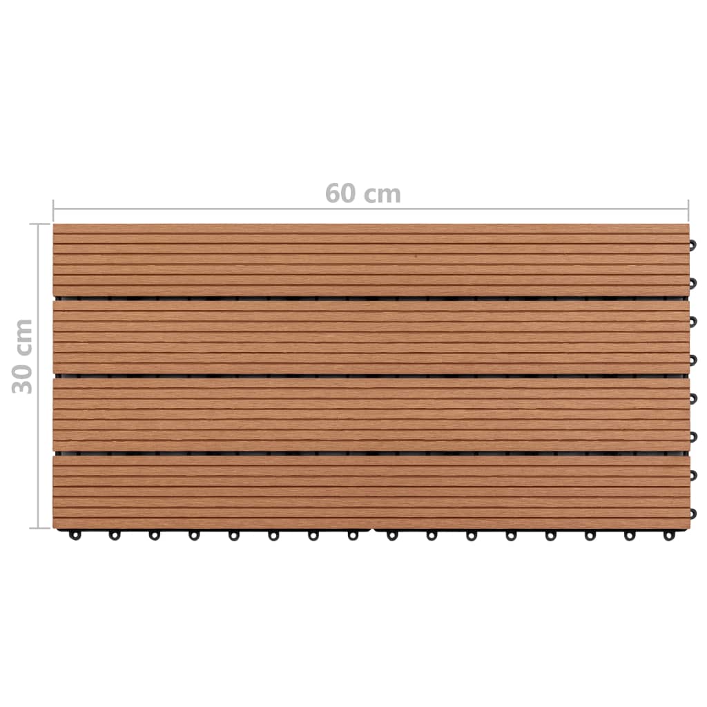 WPC tiles 60×30 cm 6 pcs. 1m² Brown