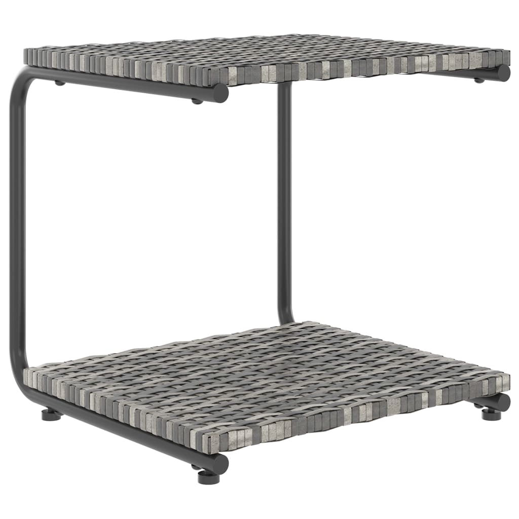 2-person sun lounger with cushions Poly Rattan Grey