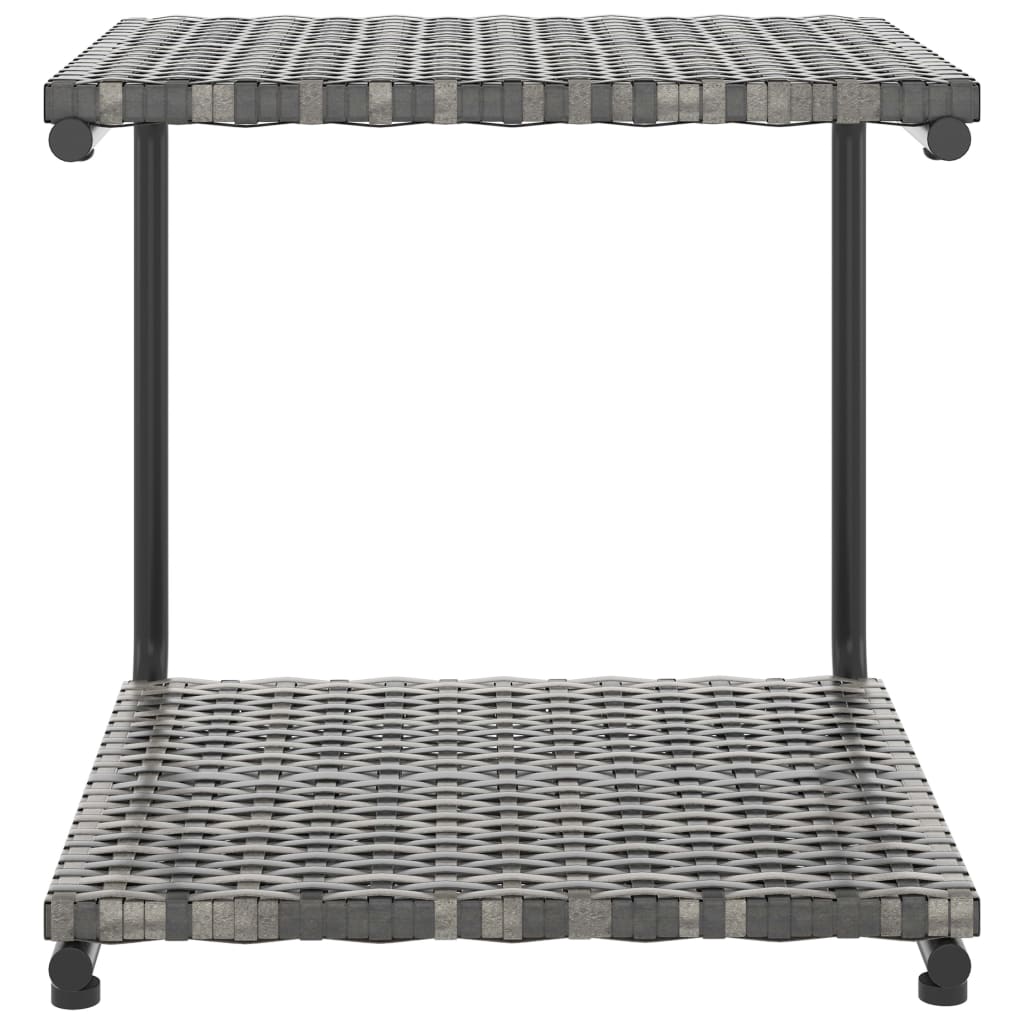 2-person sun lounger with cushions Poly Rattan Grey