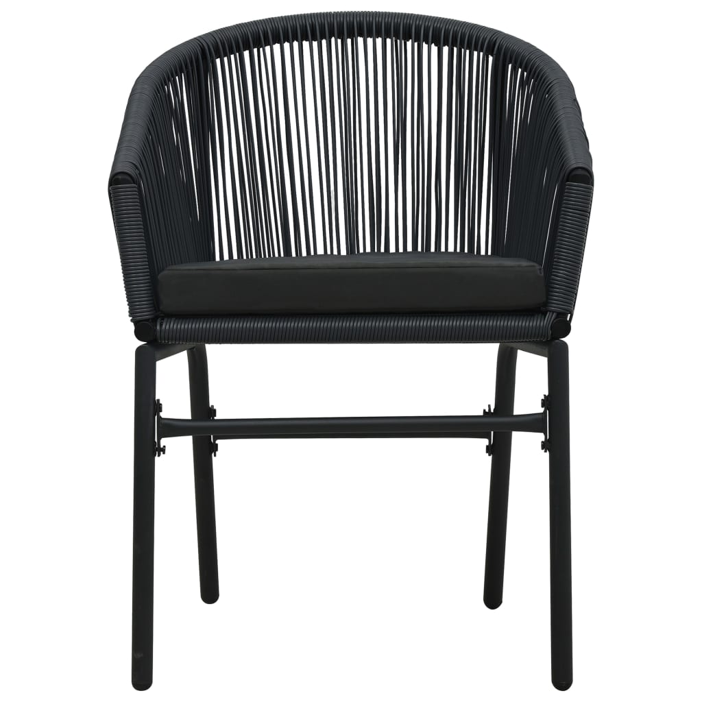 Garden Chairs 2 pcs. Black PE Rattan