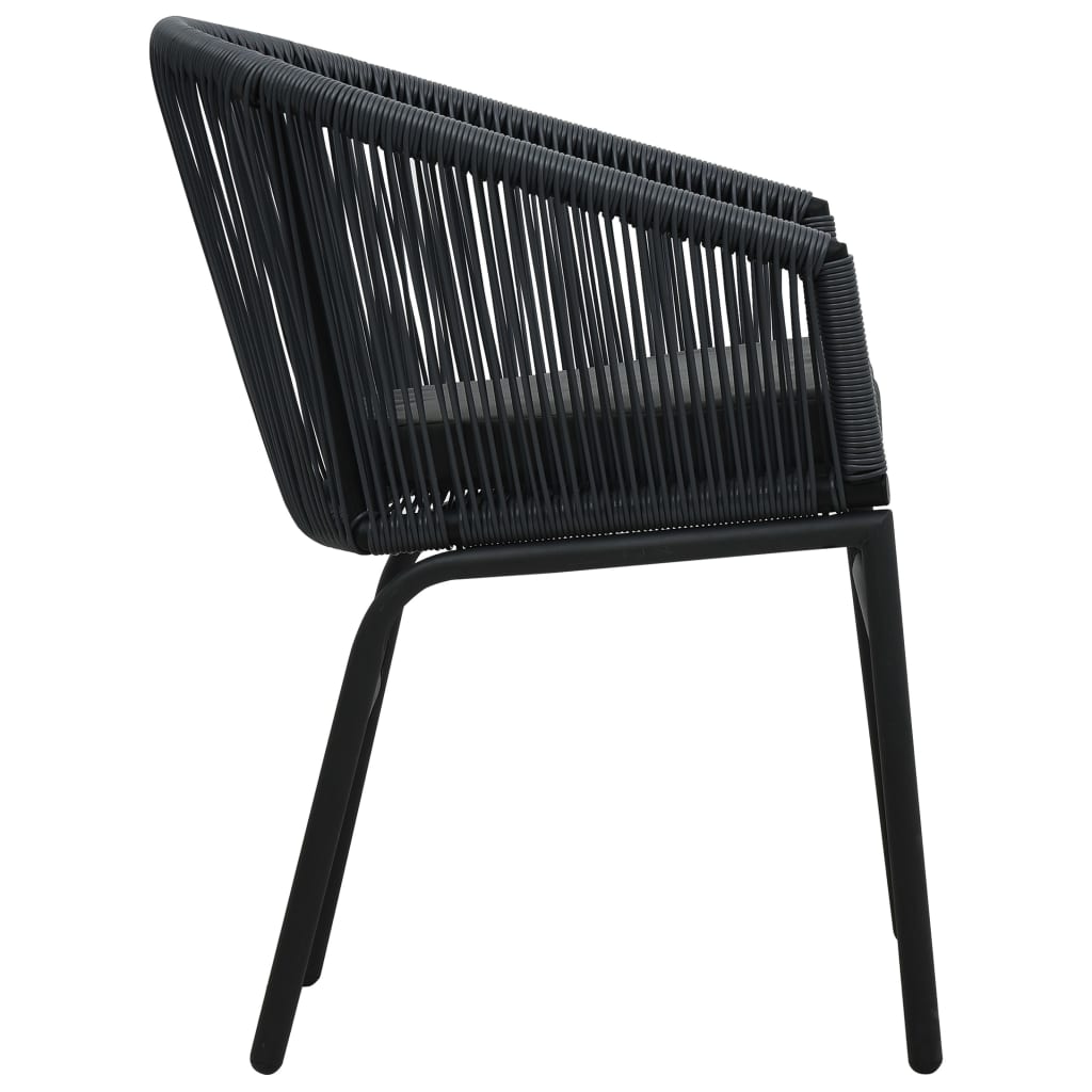 Garden Chairs 2 pcs. Black PE Rattan