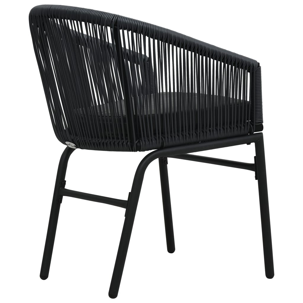 Garden Chairs 2 pcs. Black PE Rattan