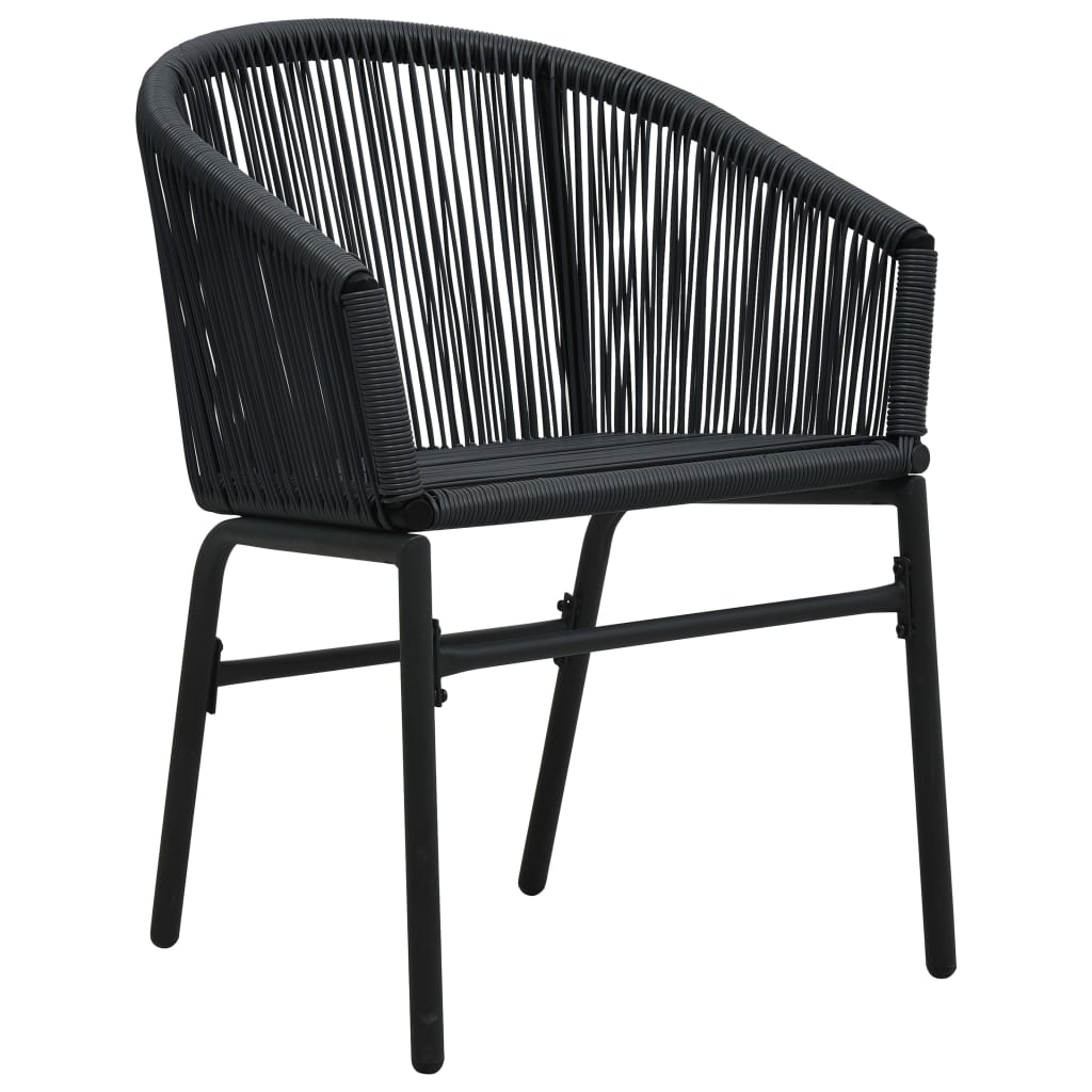 Garden Chairs 2 pcs. Black PE Rattan
