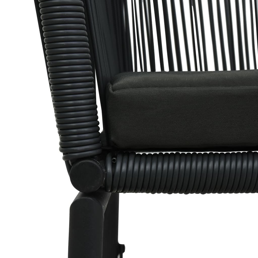 Garden Chairs 2 pcs. Black PE Rattan