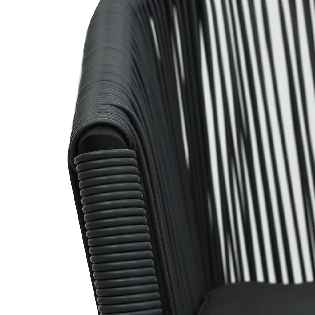 Garden Chairs 2 pcs. Black PE Rattan