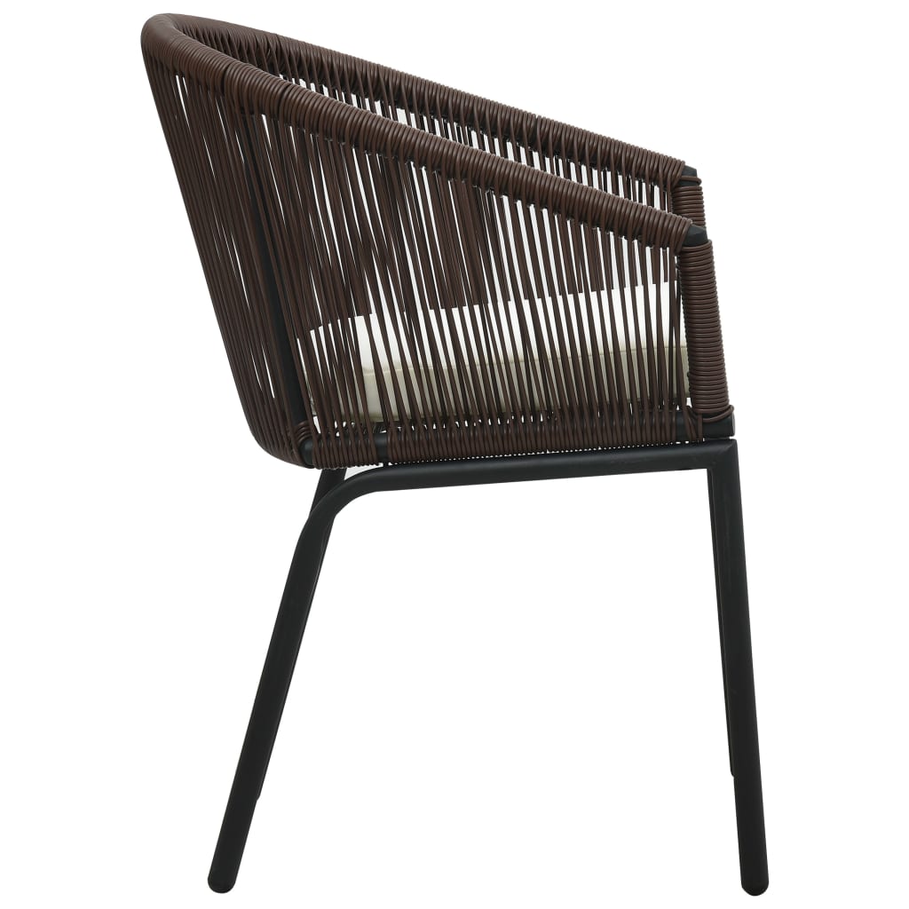 Garden Chairs 2 pcs. Brown PE Rattan