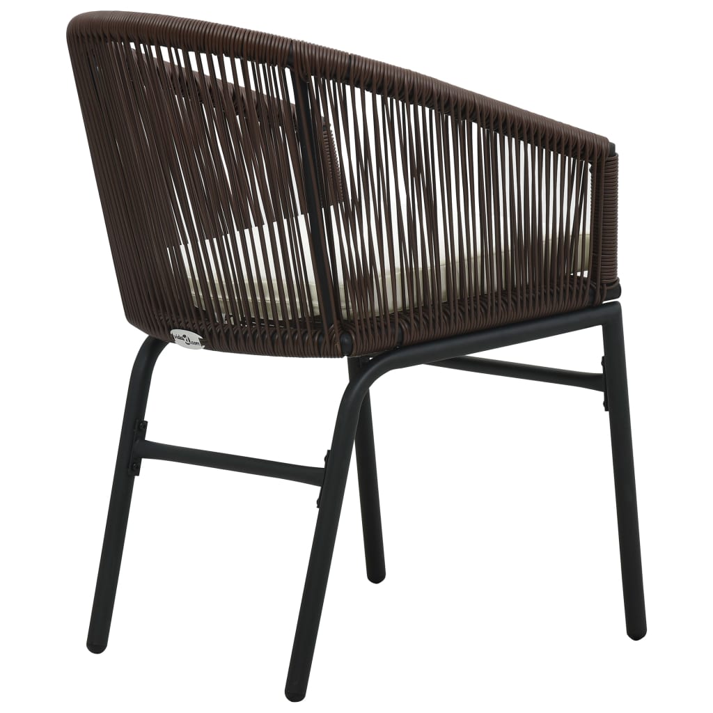 Garden Chairs 2 pcs. Brown PE Rattan