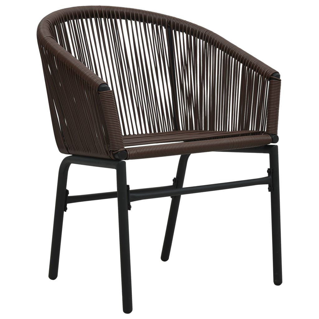 Garden Chairs 2 pcs. Brown PE Rattan